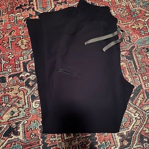 Figs scrubs high waist yola straight leg navy